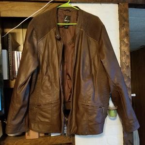 Lane Bryant brown biker jacket